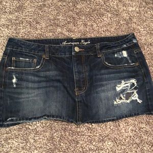 Denim skirt distressed